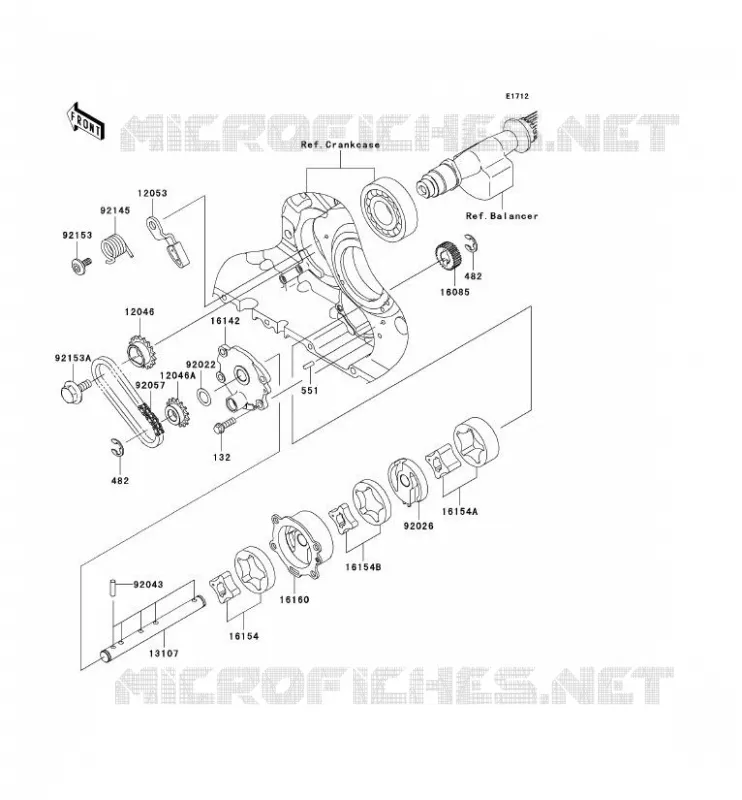 POMPE A HUILE Kawasaki MOTOS 2000 2006 VN2000  VN2000A6F