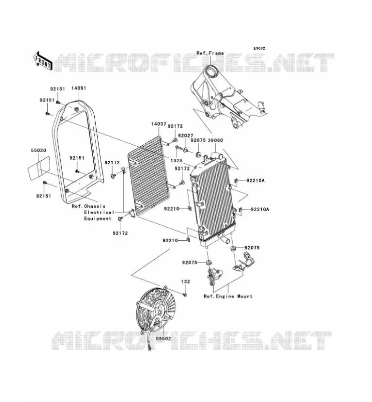 RADIATEUR Kawasaki MOTOS 2000 2005 VN2000 LTD  VN2000-D1