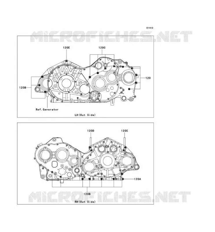 BOULON CARTER MOTEUR Kawasaki MOTOS 2000 2006 VN2000 CLASSIC  VN2000E6F