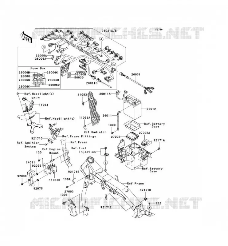 CHASSIS EQUIPMENT ELECTRIQUE Kawasaki MOTOS 2000 2006 VN2000 CLASSIC  VN2000E6F