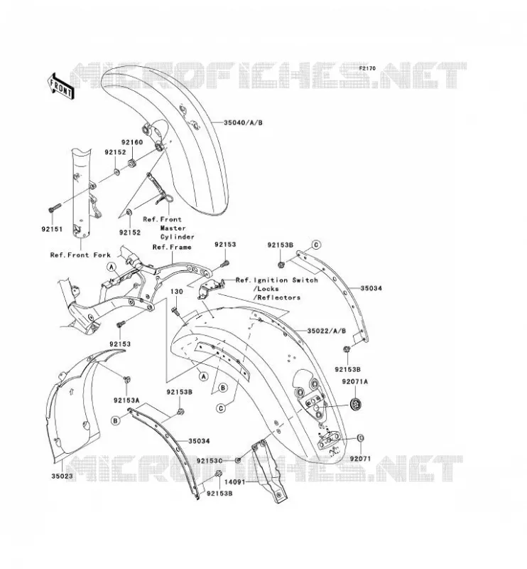 GARDE BOUE Kawasaki MOTOS 2000 2006 VN2000 CLASSIC  VN2000E6F