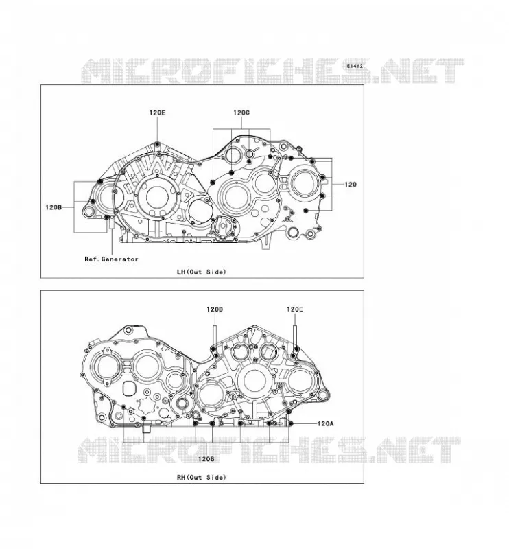 BOULON CARTER MOTEUR Kawasaki MOTOS 2000 2006 VN2000 CLASSIC LT  VN2000F6F