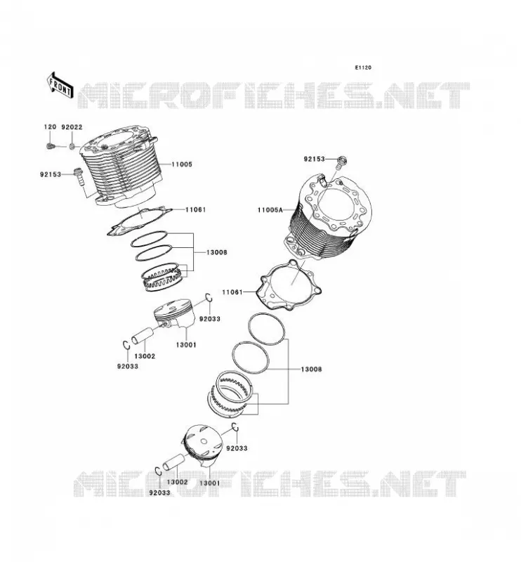 CYLINDRE/PISTON Kawasaki MOTOS 2000 2006 VN2000 CLASSIC LT  VN2000F6F