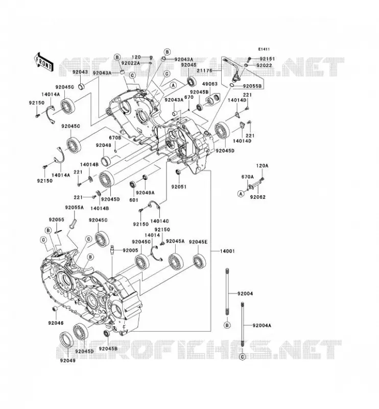 CARTER MOTEUR(S) Kawasaki MOTOS 2000 2008 VN2000  VN2000G8F