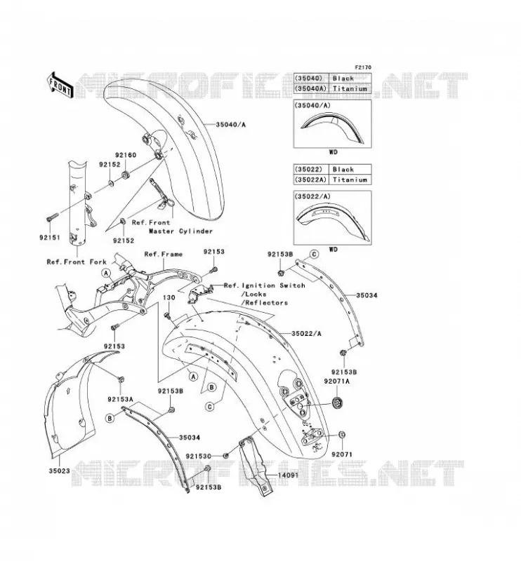 GARDE BOUE Kawasaki MOTOS 2000 2008 VN2000  VN2000G8F