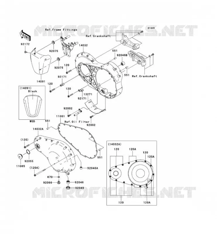 CARTER MOTEUR GAUCHE Kawasaki MOTOS 2000 2009 VN2000  VN2000G9F