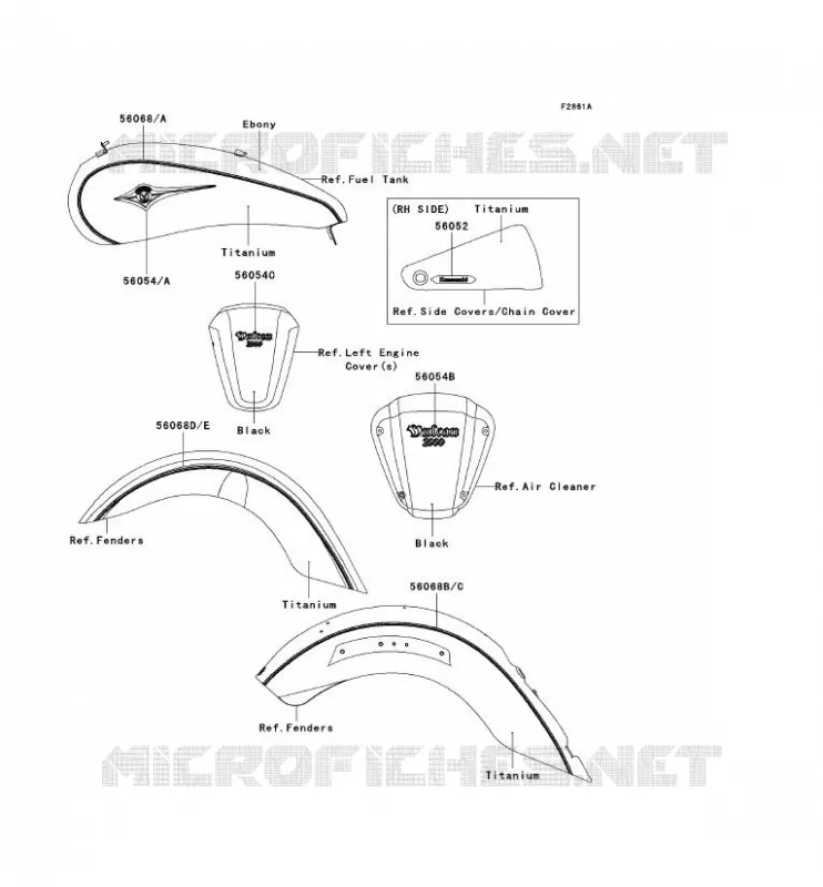 STICKER(TITANIUM) Kawasaki MOTOS 2000 2009 VN2000  VN2000G9F