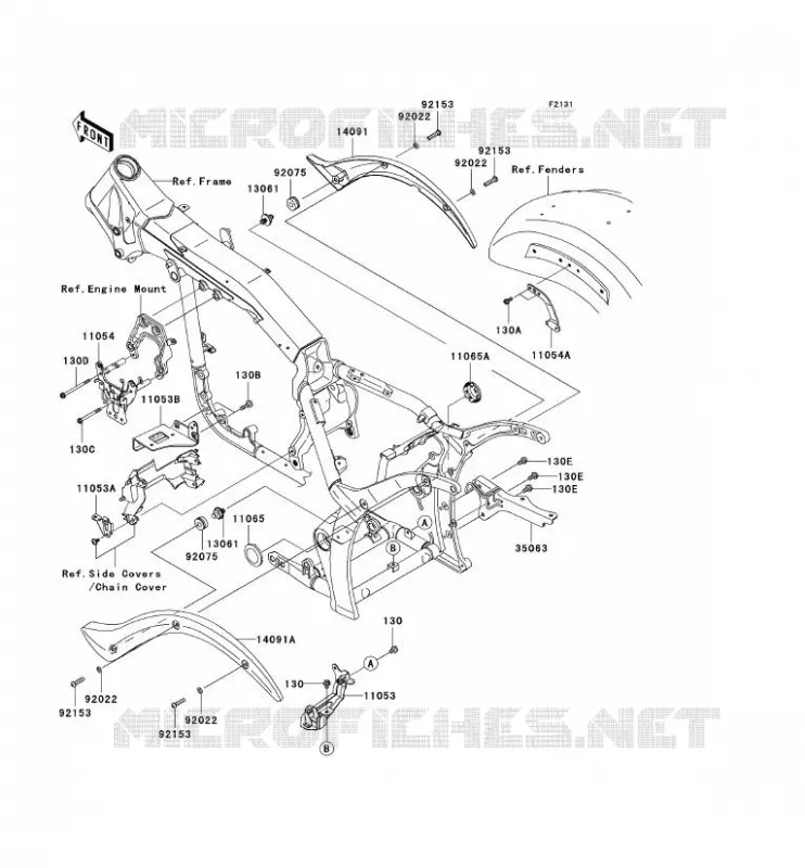 PIECE DE CADRE (COUVERTURE) Kawasaki MOTOS 2000 2008 VN2000 CLASSIC  VN2000H8F