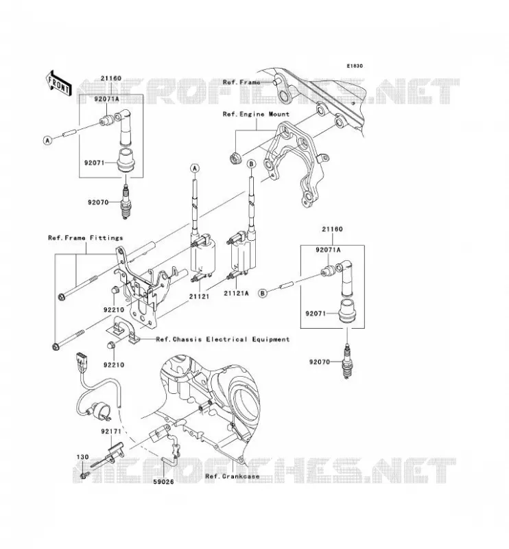 SYSTEME D&acute;ALLUMAGE Kawasaki MOTOS 2000 2010 VN2000 CLASSIC  VN2000HAF