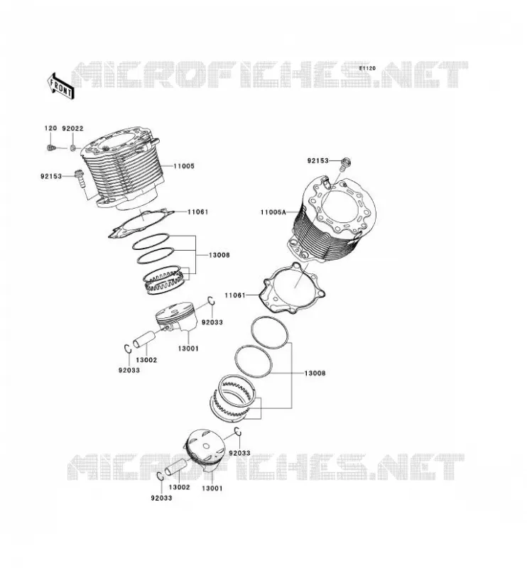 CYLINDRE/PISTON Kawasaki MOTOS 2000 2009 VN2000 CLASSIC LT  VN2000J9F