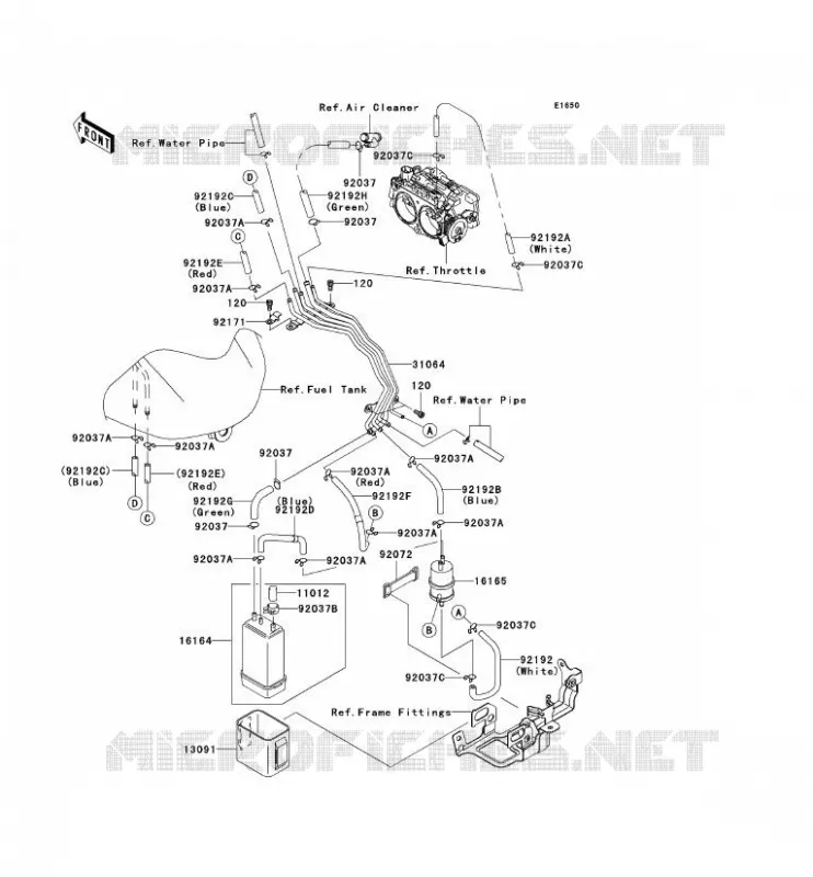 SYSTEME D'EVAPORATION CARBURANT(CA) Kawasaki MOTOS 2000 2009 VN2000 CLASSIC LT  VN2000J9F