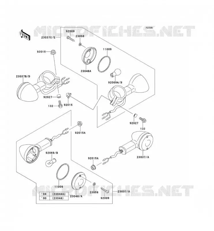 CLIGNOTANTS Kawasaki MOTOS 400 2000 VN CLASSIC  VN400-C5