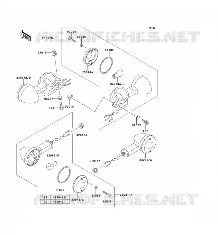 CLIGNOTANTS Kawasaki MOTOS 400 2000 VN CLASSIC  VN400-C5