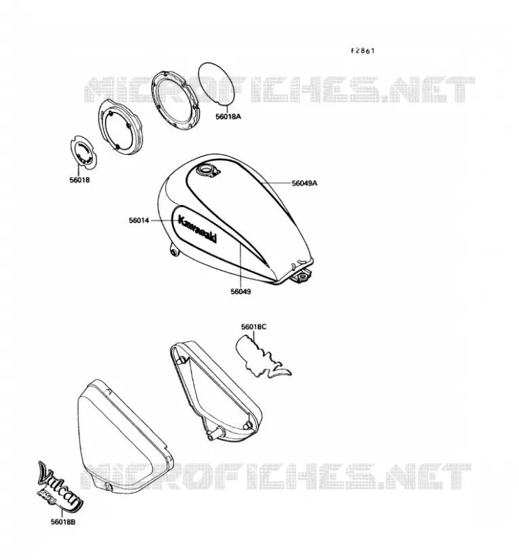 STICKER(ROUGE/ROUGE) Kawasaki MOTOS 750 1990 VN750  VN750-A6