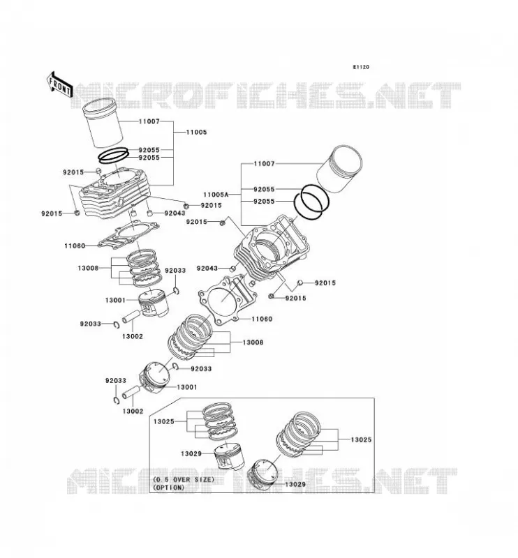 CYLINDRE/PISTON Kawasaki MOTOS 800 2000 VN800  VN800-A6