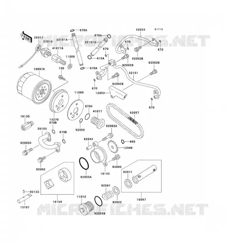 POMPE A HUILE/FILTRE &Agrave; HUILE Kawasaki MOTOS 800 2000 VN800  VN800-A6