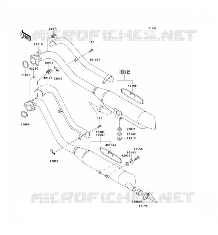 &Eacute;CHAPPEMENT Kawasaki MOTOS 800 2005 VN800 CLASSIC  VN800-B10