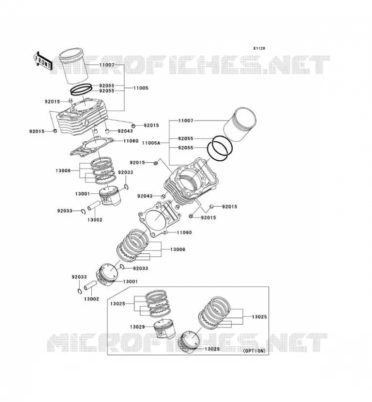 CYLINDRE/PISTON Kawasaki MOTOS 800 2000 VN800 CLASSIC  VN800-B5