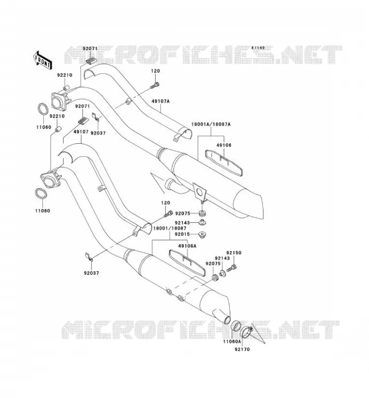 &Eacute;CHAPPEMENT Kawasaki MOTOS 800 2003 VN800 CLASSIC  VN800-B8