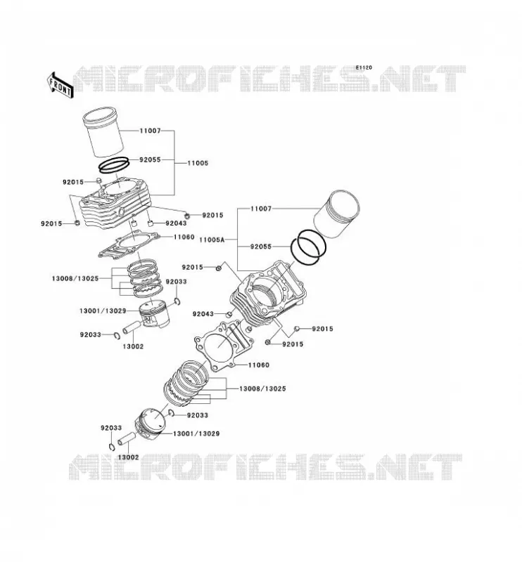 CYLINDRE/PISTON Kawasaki MOTOS 800 2000 VN800 DRIFTER  VN800-C2
