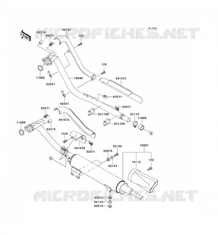 &Eacute;CHAPPEMENT Kawasaki MOTOS 800 2002 VN800 DRIFTER  VN800-E2