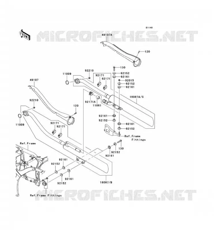 &Eacute;CHAPPEMENT Kawasaki MOTOS 900 2009 VN900 CLASSIC  VN900B9F
