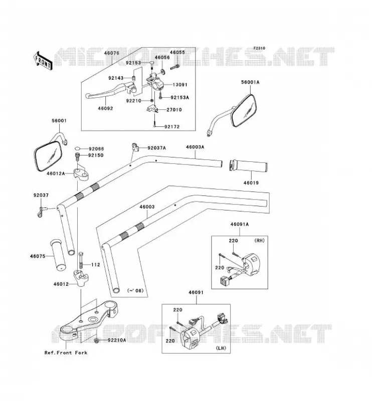 GUIDON Kawasaki MOTOS 900 2009 VN900 CLASSIC  VN900B9F