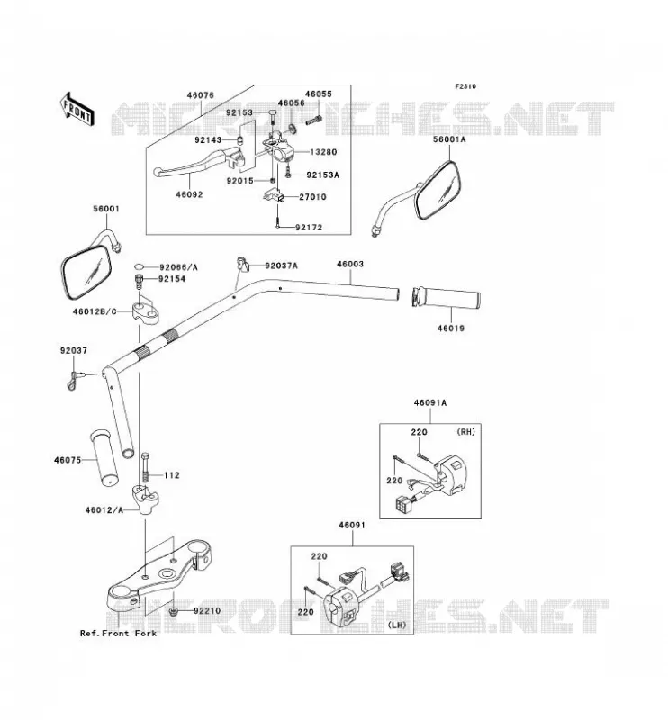 GUIDON Kawasaki MOTOS 900 2011 VN900 CLASSIC  VN900BBF