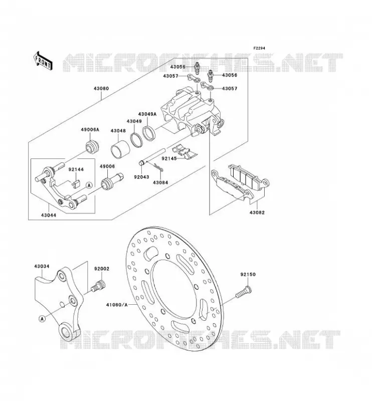 FREIN ARRIERE Kawasaki MOTOS 900 2007 VN900 CUSTOM  VN900C7F