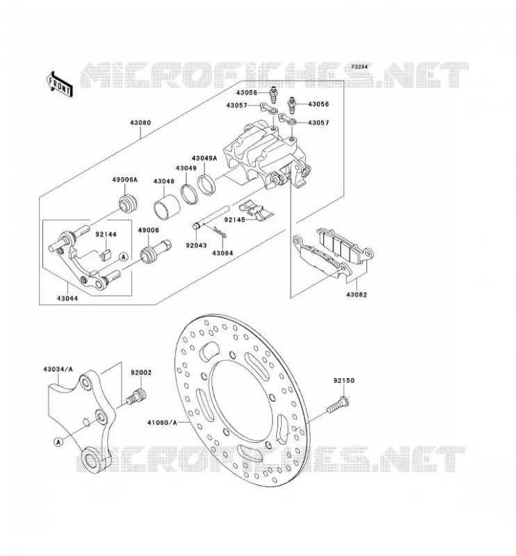 FREIN ARRIERE Kawasaki MOTOS 900 2007 VN900 CUSTOM  VN900C7F