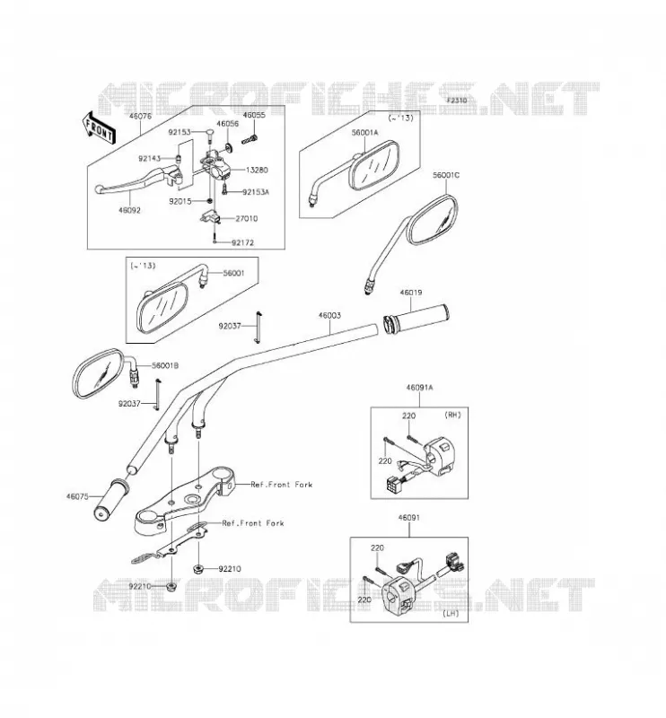 GUIDON Kawasaki MOTOS 900 2014 VULCAN 900 CUSTOM  VN900CEFA