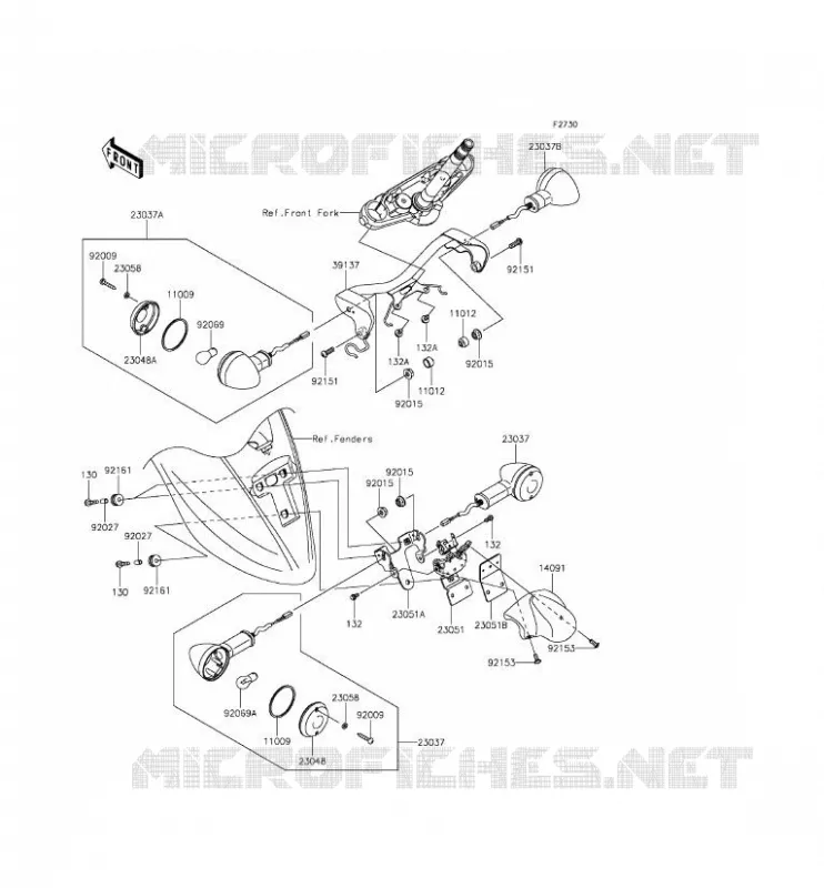 CLIGNOTANTS Kawasaki MOTOS 900 2011 VULCAN 900 CLASSIC LT  VN900DBF