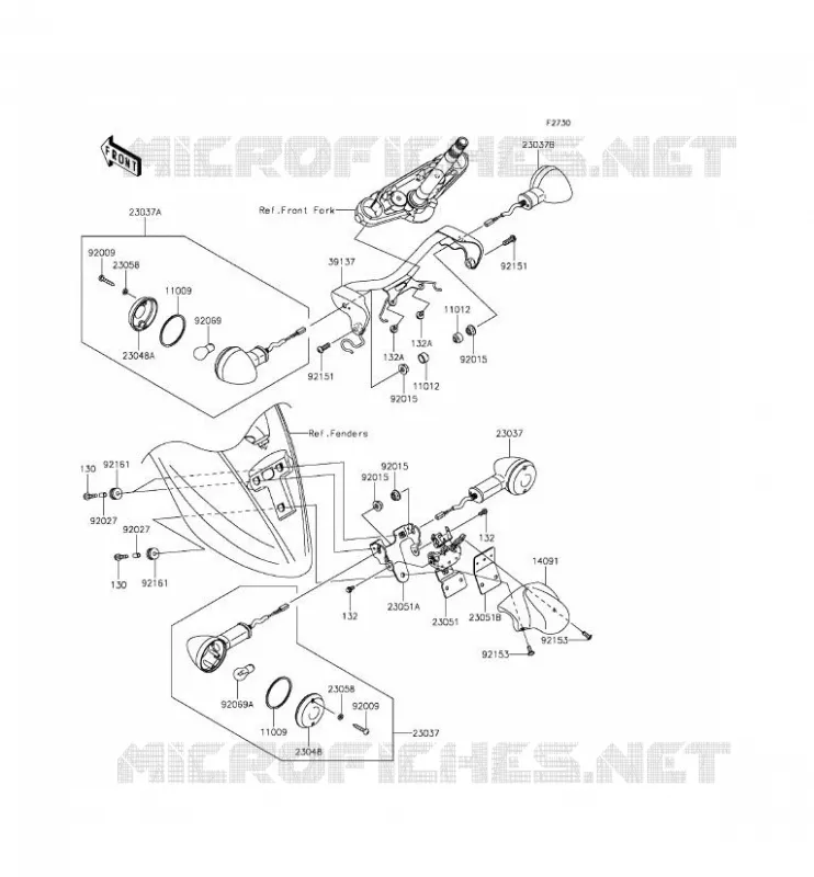 CLIGNOTANTS Kawasaki MOTOS 900 2012 VULCAN 900 CLASSIC LT  VN900DCF