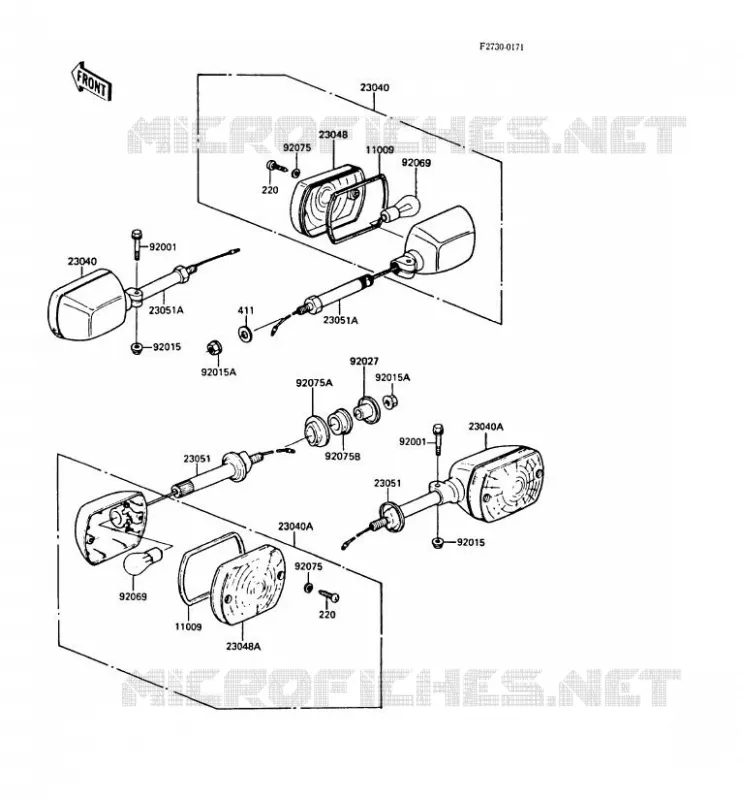 CLIGNOTANTS Kawasaki MOTOS 305 1988 CSR  Z305-A3