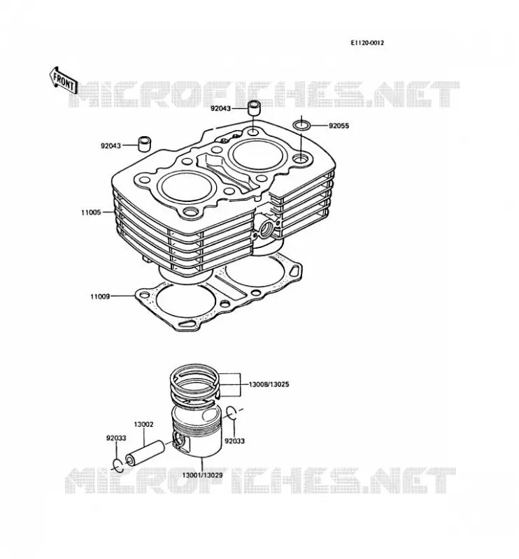 CYLINDRE/PISTON Kawasaki MOTOS 305 1988 CSR  Z305-A3