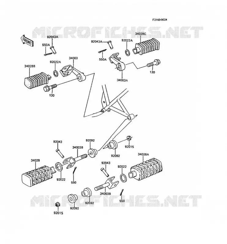 REPOSE PIED Kawasaki MOTOS 305 1988 CSR  Z305-A3