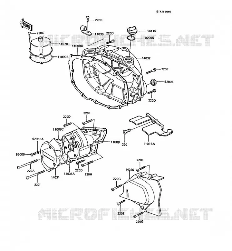 COUVERCLES MOTEUR Kawasaki MOTOS 305 1988 CSR  Z305-A3