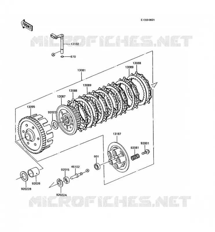 EMBRAYAGE Kawasaki MOTOS 305 1988 CSR  Z305-A3