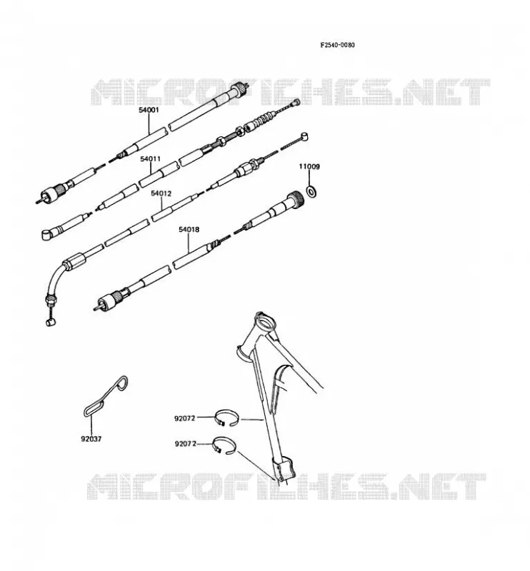 CABLES Kawasaki MOTOS 305 1988 CSR  Z305-A3A
