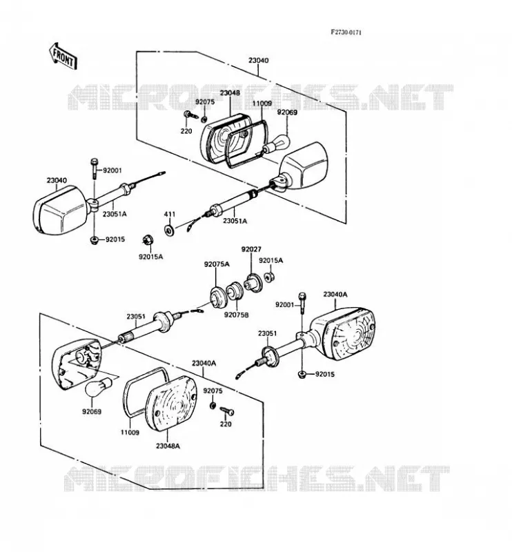 CLIGNOTANTS Kawasaki MOTOS 305 1988 CSR  Z305-A3A