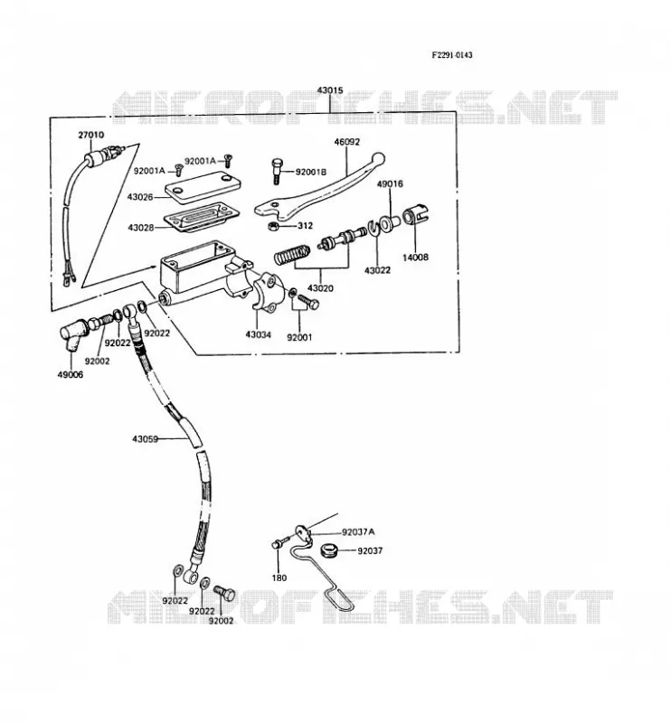 MAITRE CYLINDRE AV Kawasaki MOTOS 305 1988 CSR  Z305-A3A