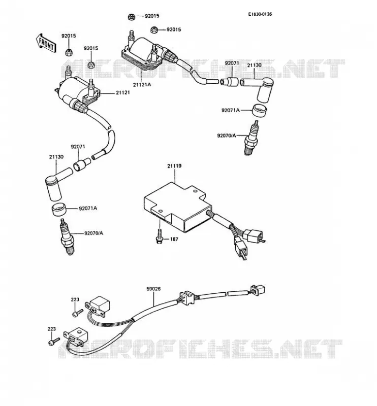 SYSTEME D&acute;ALLUMAGE Kawasaki MOTOS 305 1988 CSR  Z305-A3A