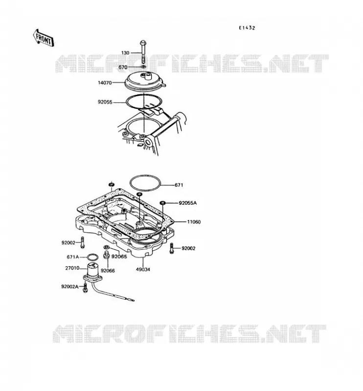 COUVERCLE RENIFLARD/CARTER D'HUILE Kawasaki MOTOS 550 1993 GT550  Z550-G8