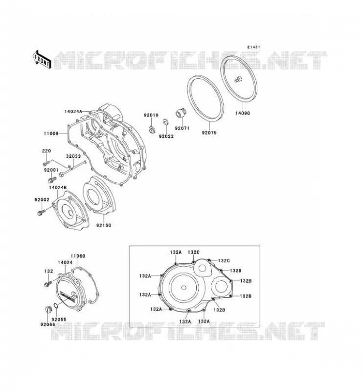 COUVERCLES MOTEUR Kawasaki MOTOS 1000 1995 1000GTR  ZG1000-A10