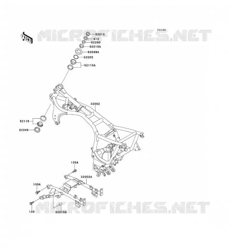 CH&Acirc;SSIS Kawasaki MOTOS 1000 1995 1000GTR  ZG1000-A10