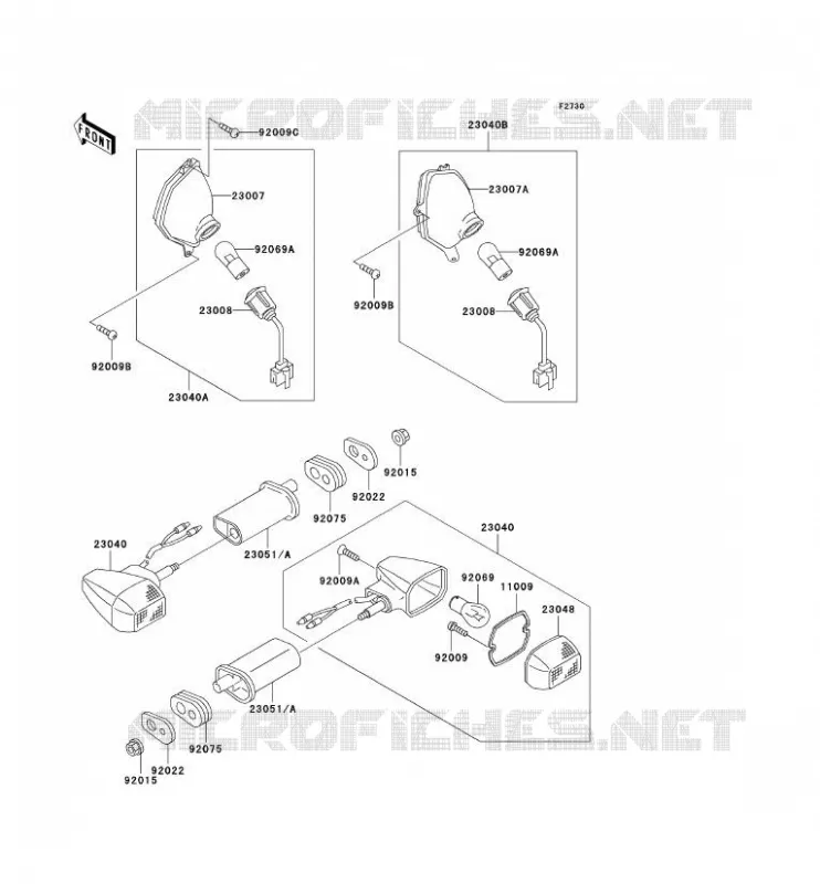 CLIGNOTANTS Kawasaki MOTOS 1000 2000 1000GTR  ZG1000-A15