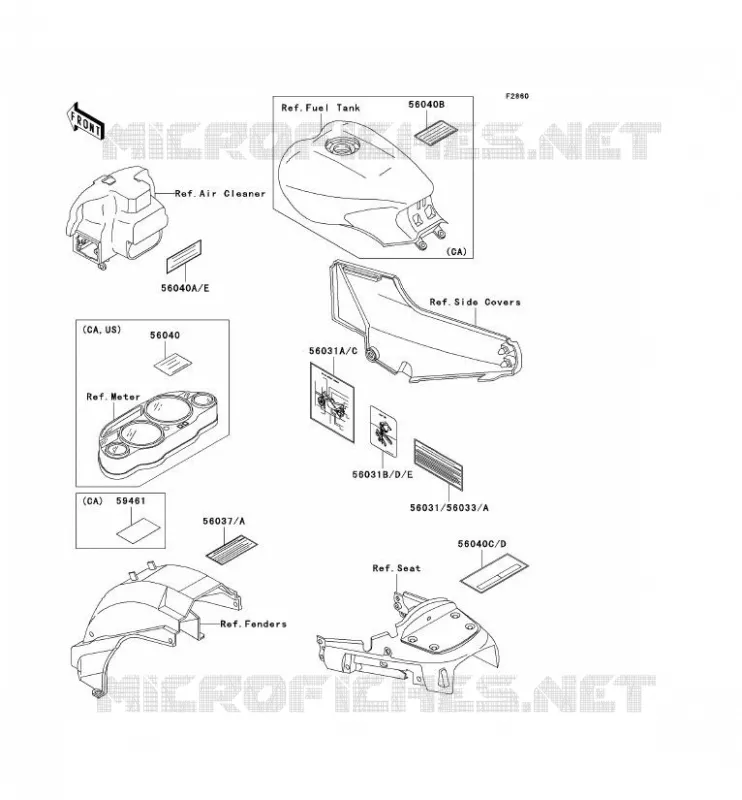 LABEL Kawasaki MOTOS 1000 2000 1000GTR  ZG1000-A15