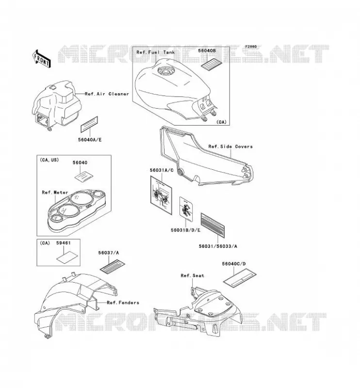 LABEL Kawasaki MOTOS 1000 2000 1000GTR  ZG1000-A15