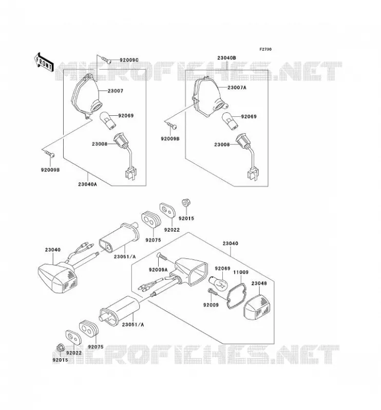 CLIGNOTANTS Kawasaki MOTOS 1000 2000 1000GTR  ZG1000-A15