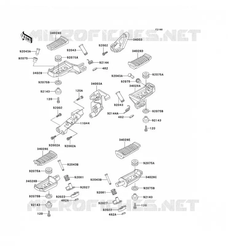 REPOSE PIED Kawasaki MOTOS 1000 2000 1000GTR  ZG1000-A15